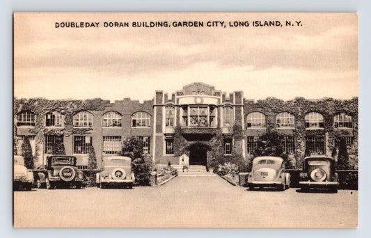 Postcard New York Long Island Garden City Doubleday Doran Building 1930s B&W