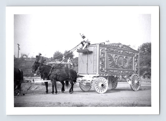 Disneyland Mickey Mouse Club Circus shell tableau wagon horse team 1955 photo Anaheim California