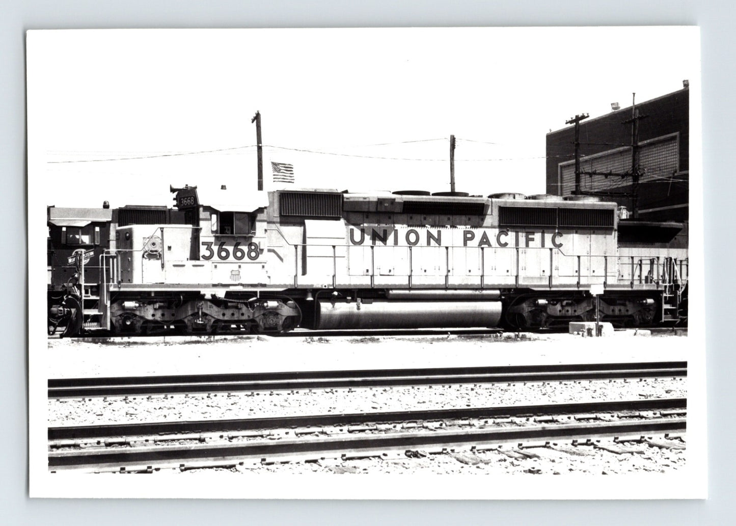 Union Pacific SD40-2 locomotive freight diesel Proviso Illinois 1985 railroad photo