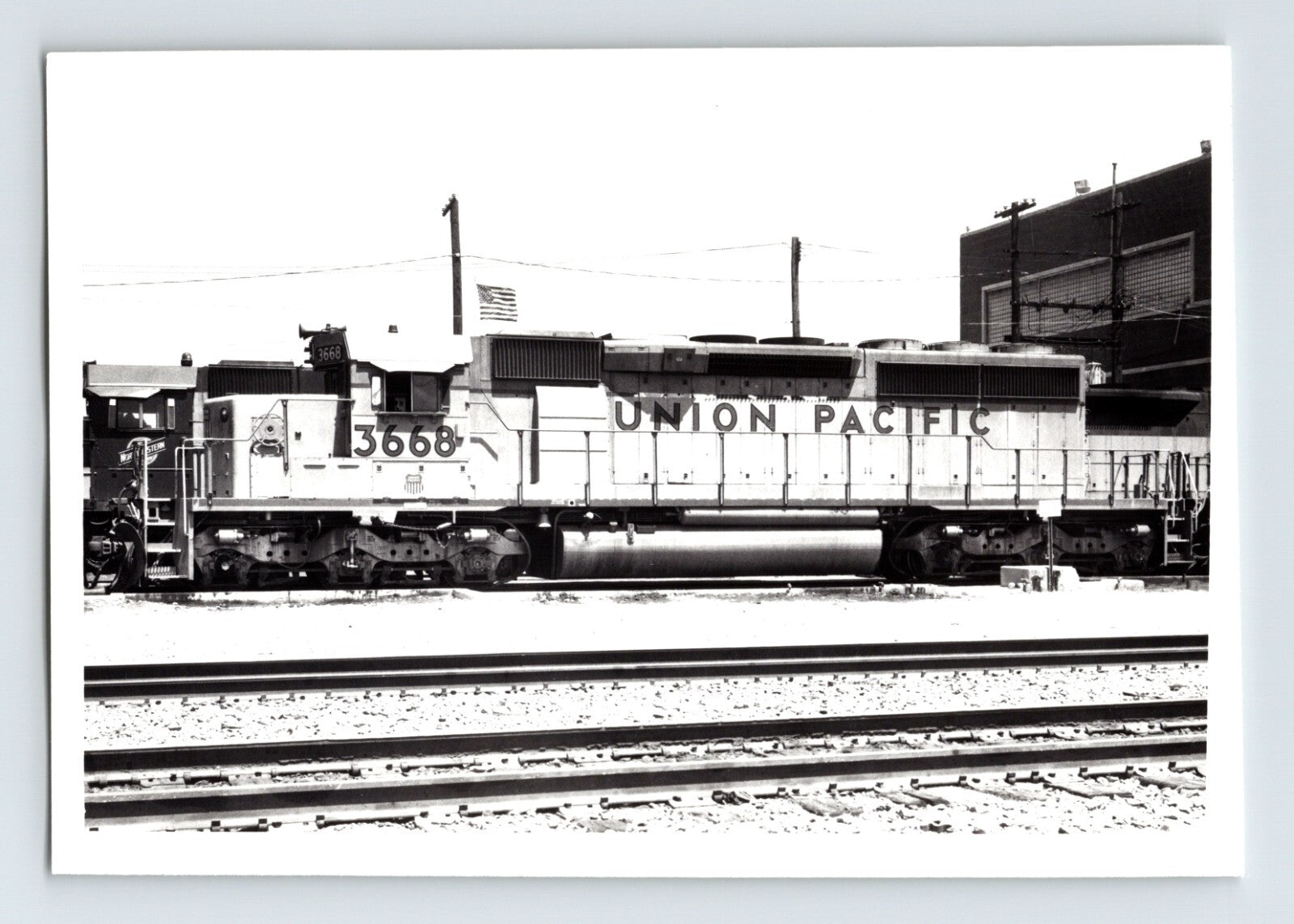 Union Pacific SD40-2 locomotive freight diesel Proviso Illinois 1985 railroad photo
