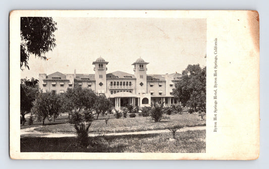 Byron Hot Springs Hotel Byron California pre-1907 resort postcard front view