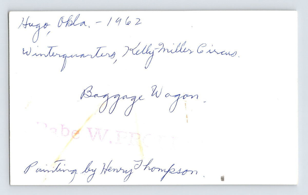 Kelly Miller Circus 1958 Photo Parade Trailer Hugo Oklahoma 5.5 x 3.5