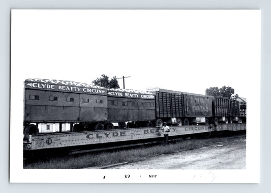 Clyde Beatty Circus train cars 1963 railroad flatcars circus transport wagons