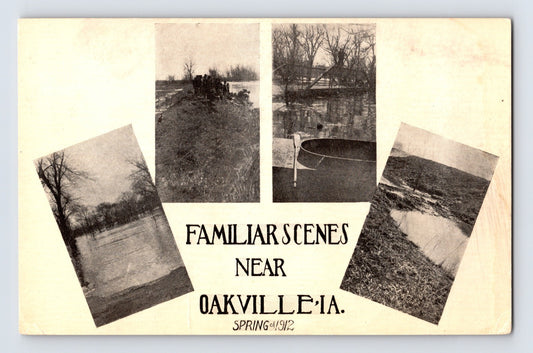 Oakville Iowa Familiar Scenes 1910s Postcard Unposted Divided Back