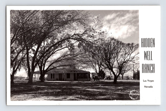 Las Vegas Nevada Hidden Well Ranch 1940s real photo postcard Frasher photographer unposted EKC paper