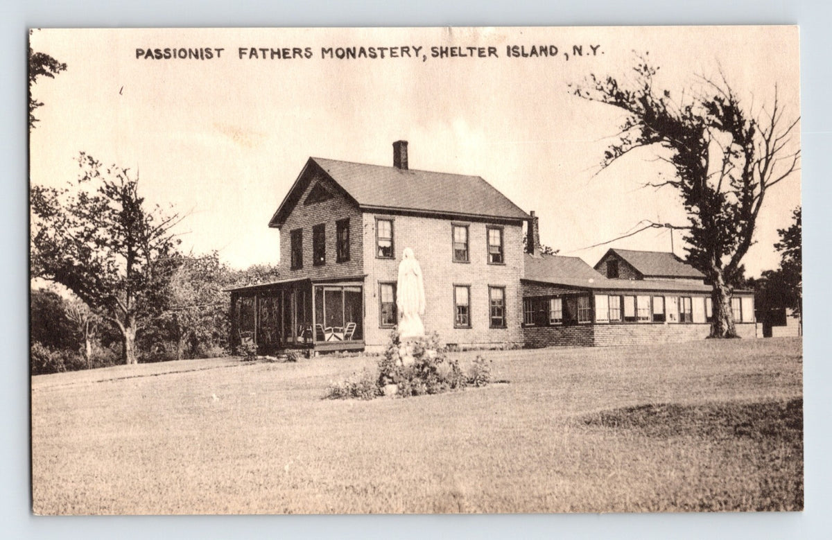 Shelter Island Long Island New York Passionist Fathers Monastery 1920s unposted postcard exterior view