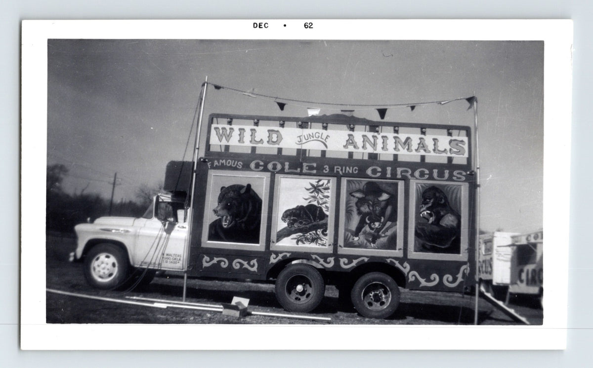 Cole Circus wild animal wagon painted panels truck Hugo Oklahoma 1962 photo