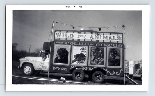 Cole Circus wild animal wagon painted panels truck Hugo Oklahoma 1962 photo