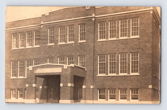 Des Moines Iowa Township School 1918 RPPC Postcard Posted Divided