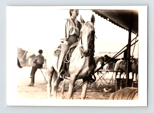 Cole Bros Circus cowgirl performer Dot Lewis horseback Grand Island Nebraska 1944 photo