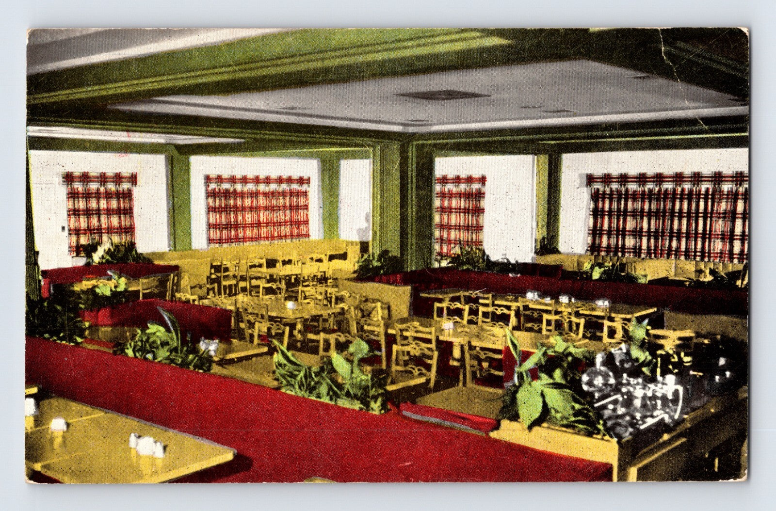 Lexington Kentucky Campbell House suburban hotel dining room interior 1950s postcard