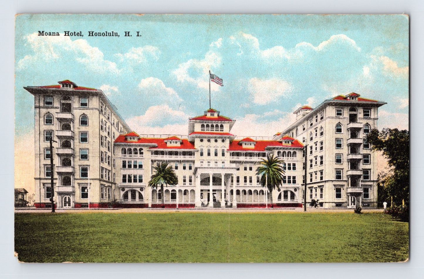 Honolulu Hawaii Moana Hotel 1910s Postcard Unposted Divided Back