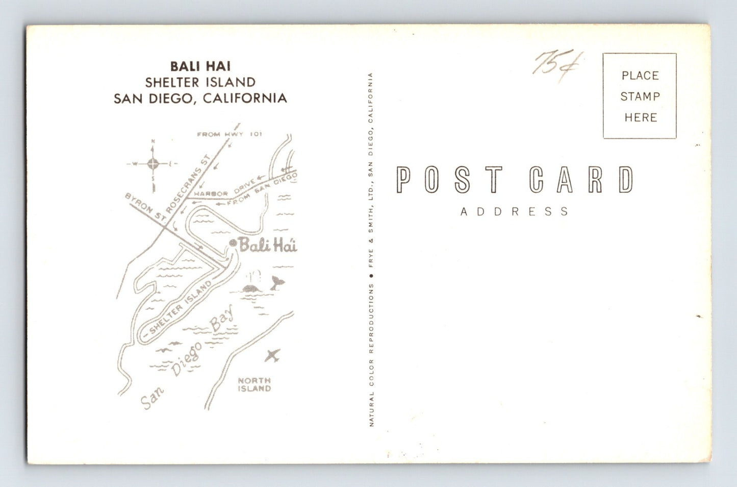 San Diego California Bali Hai Tiki Restaurant 1960s Postcard Unposted Chrome