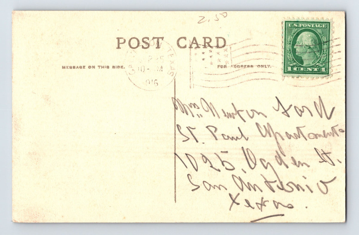Galveston Texas Broadway Tremont 1916 Postcard Posted Divided Back