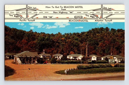 Pacific Missouri Route 66 Beacon Motel 1971 Postcard Posted Chrome