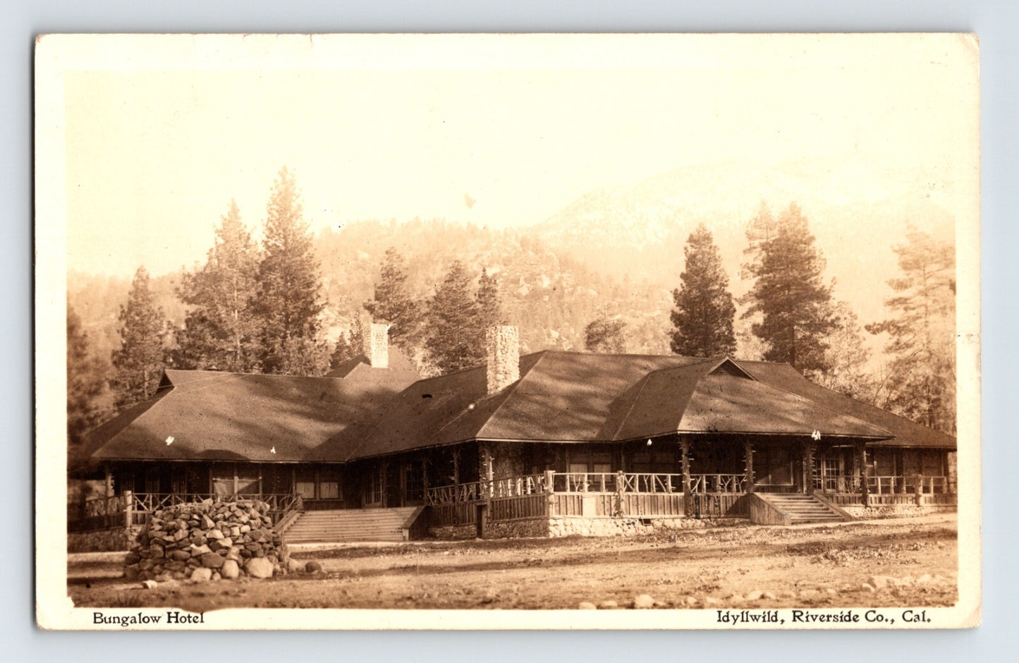 Idyllwild California Bungalow Hotel 1914 RPPC Postcard Divided Back