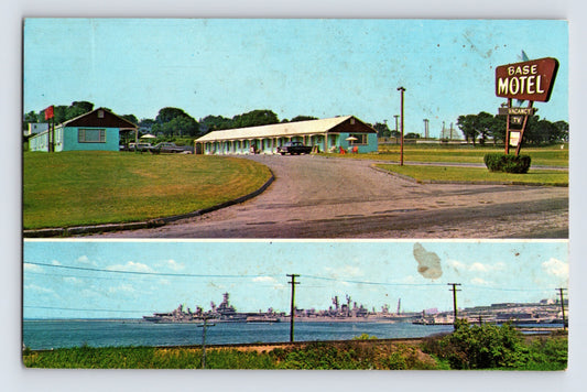 Newport Rhode Island Base Motel Coddington 1960s Postcard Unposted Chrome