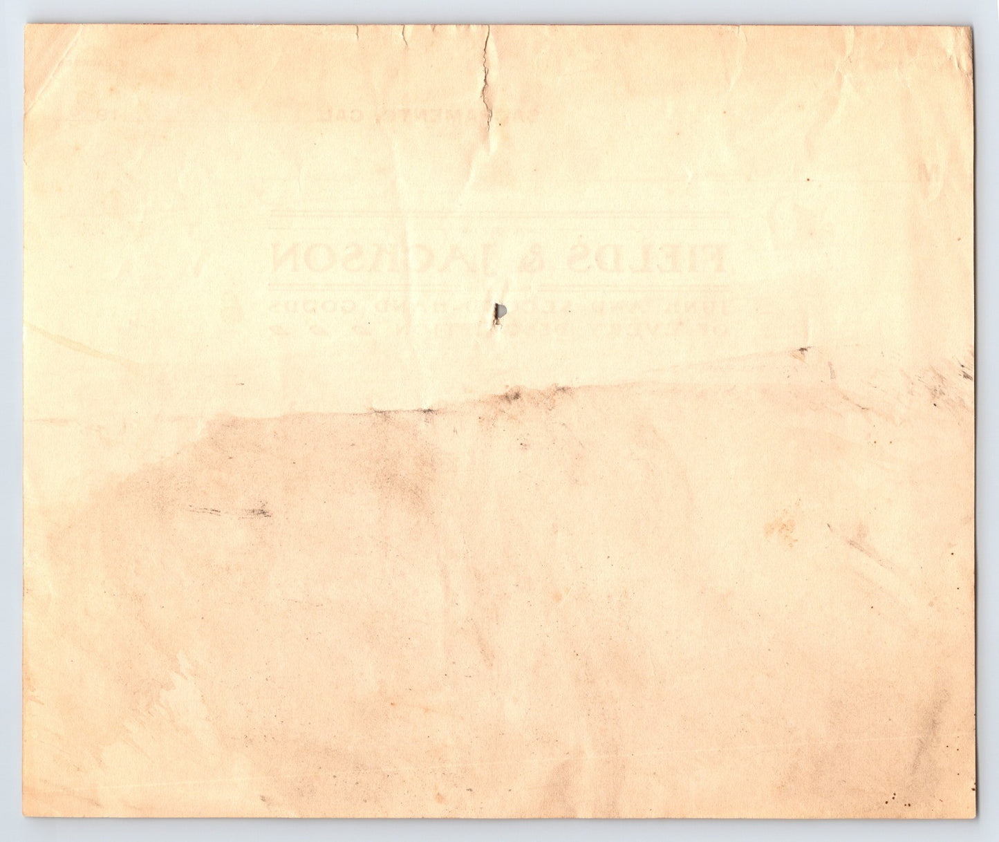 Sacramento California 1909 Fields and Jackson Junk Store Billhead 8 x 7