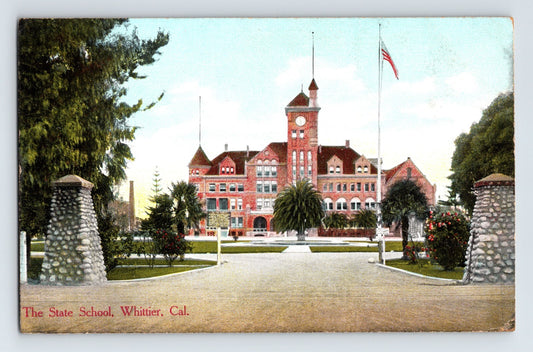 Whittier California State School reform institution building 1910s postcard