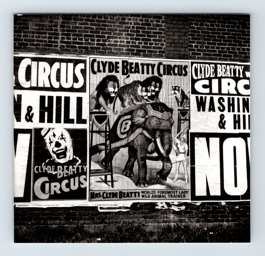 1952 Clyde Beatty Circus poster bill on brick wall Los Angeles California photo