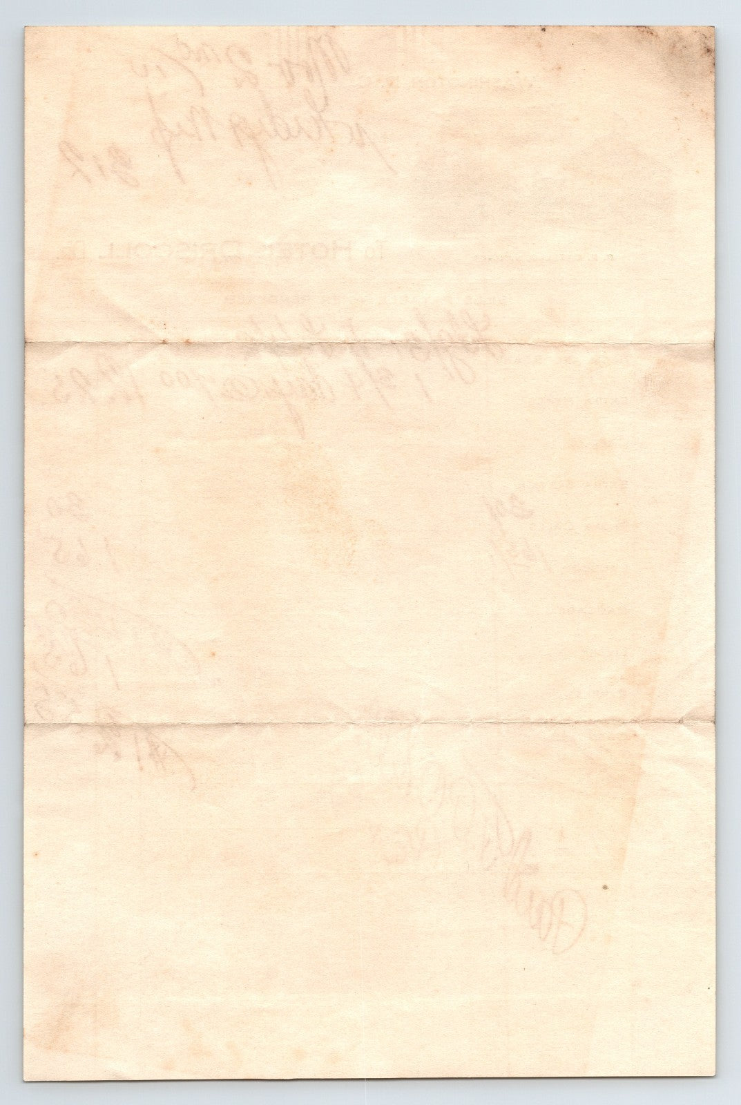 Washington DC 1910 Hotel Driscoll Guest Receipt Billhead 5.5 x 8