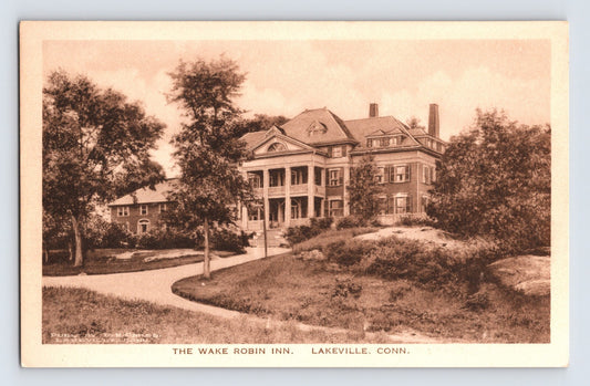 Postcard Connecticut Lakeville CT Wake Robin Inn Hotel 1940s Unposted
