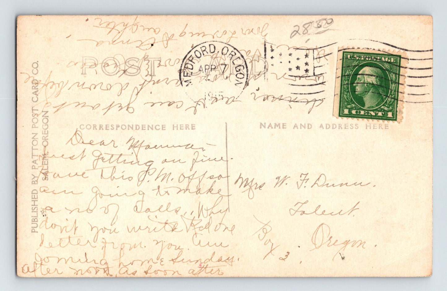 Medford Oregon Public Library 1915 RPPC Postcard Posted