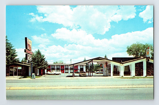 Heber City Utah Hylander Motel roadside canopy parking cars 1960s chrome postcard