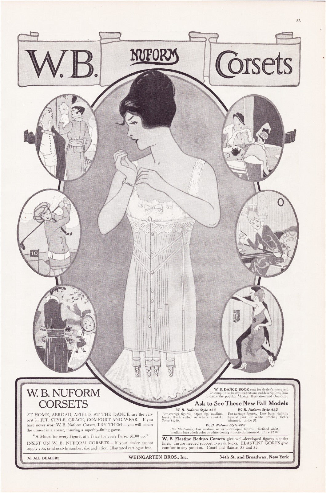 Nuform Corsets Fashion 1914 Print Ad Full Page - 11 x 16