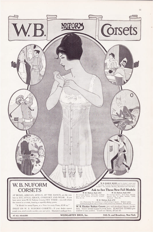 Nuform Corsets Fashion 1914 Print Ad Full Page - 11 x 16