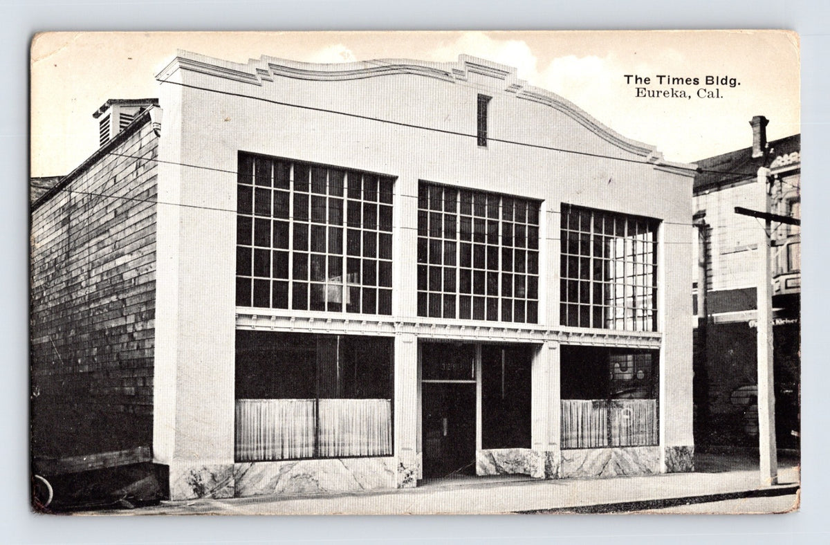 Eureka California Times Building early commercial architecture storefront large windows 1910s postcard