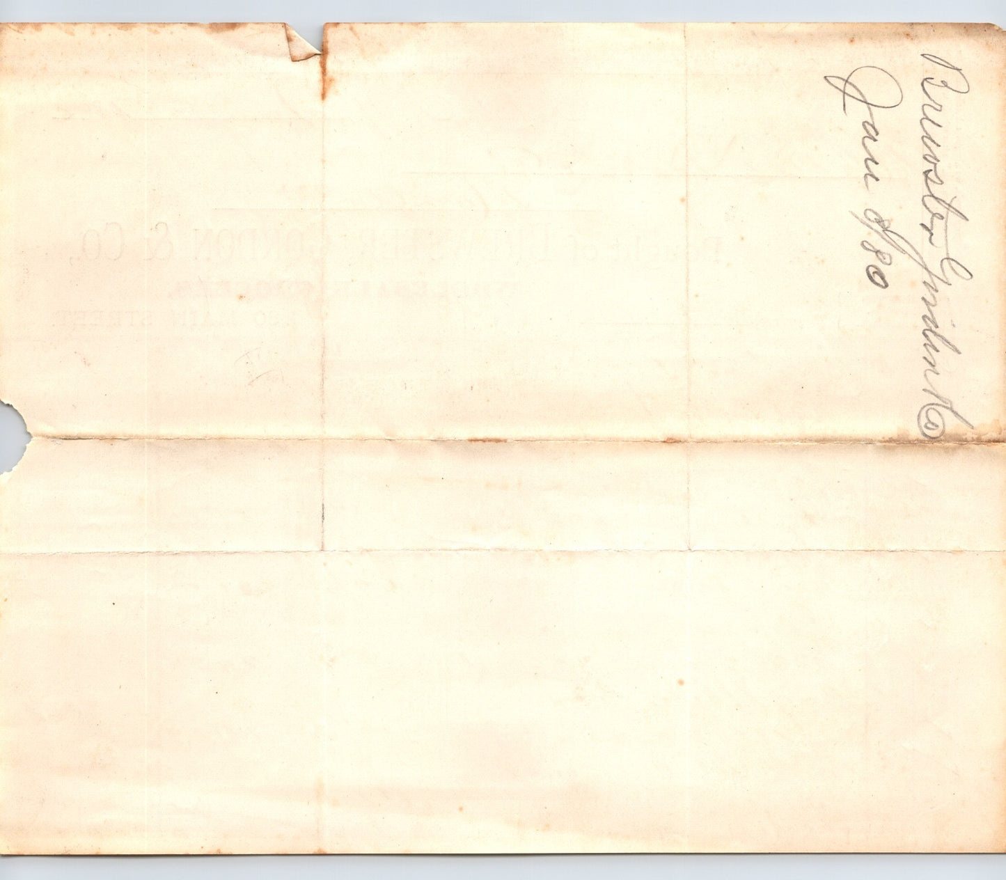 Rochester New York 1880 Brewster Gordon Wholesale Grocers Billhead - 8.5 x 7