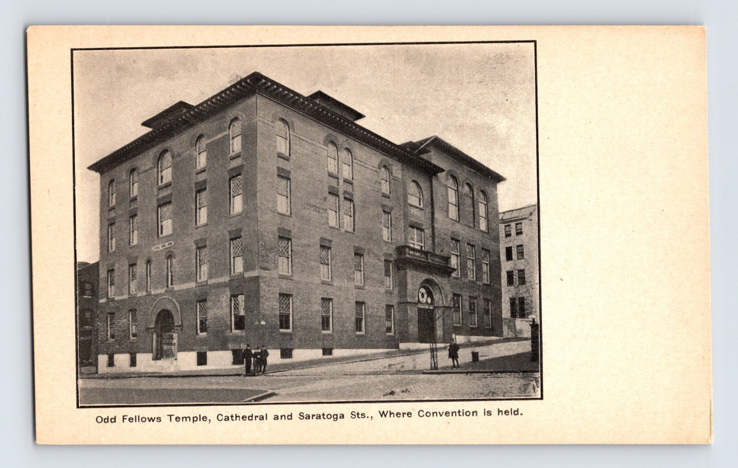 Baltimore Maryland Odd Fellows Temple building Cathedral Saratoga streets 1903 postcard