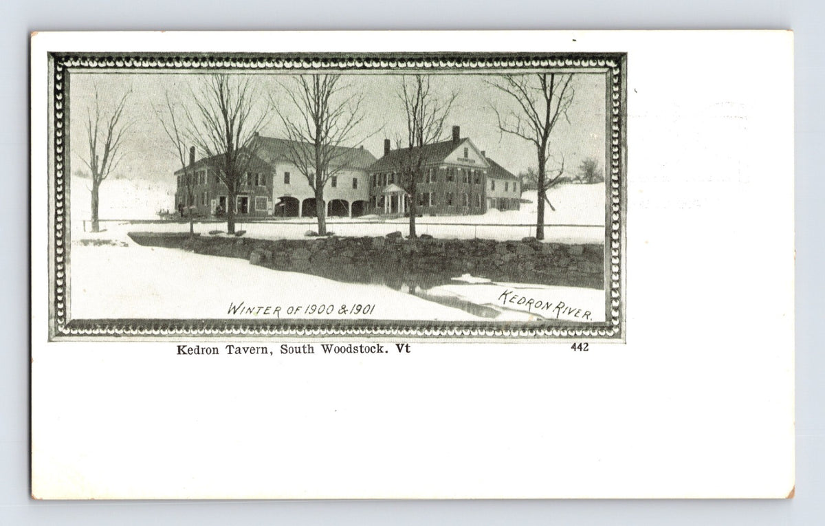 Kedron Tavern South Woodstock Vermont winter scene 1900 1901 undivided back postcard unposted