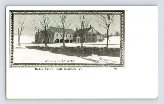 Kedron Tavern South Woodstock Vermont winter scene 1900 1901 undivided back postcard unposted