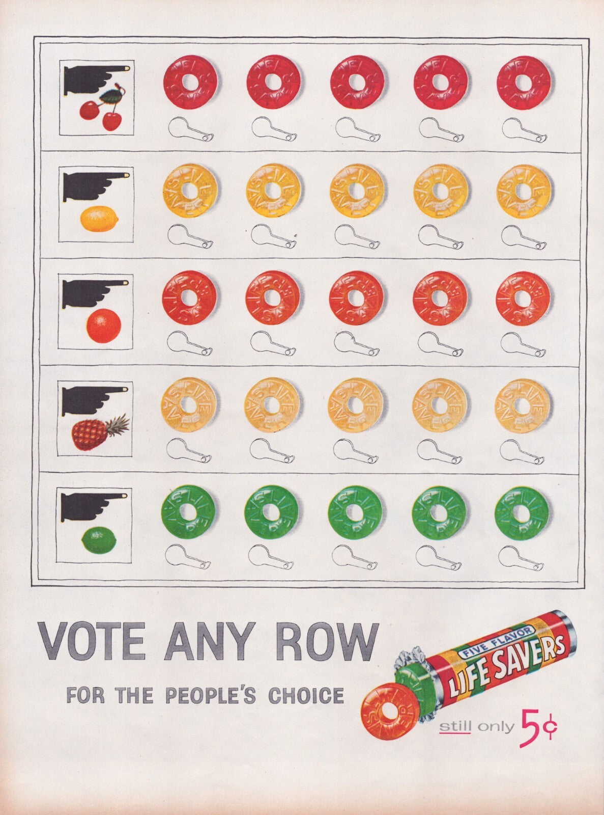 Life Savers Five Flavors 1956 Print Ad Full Page 10.5 x 13.5