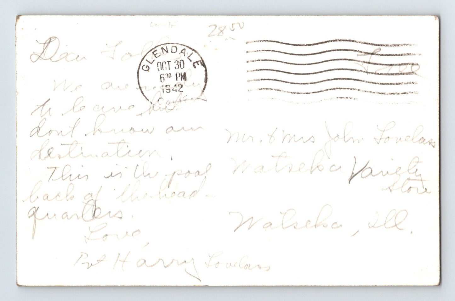 Glendale California AFTD Curtiss Wright Flight School 1942 RPPC Postcard