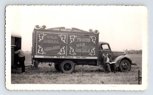 John Pawling Circus 1949 Photo Wild Animal Menagerie Truck 5.5 x 3.5