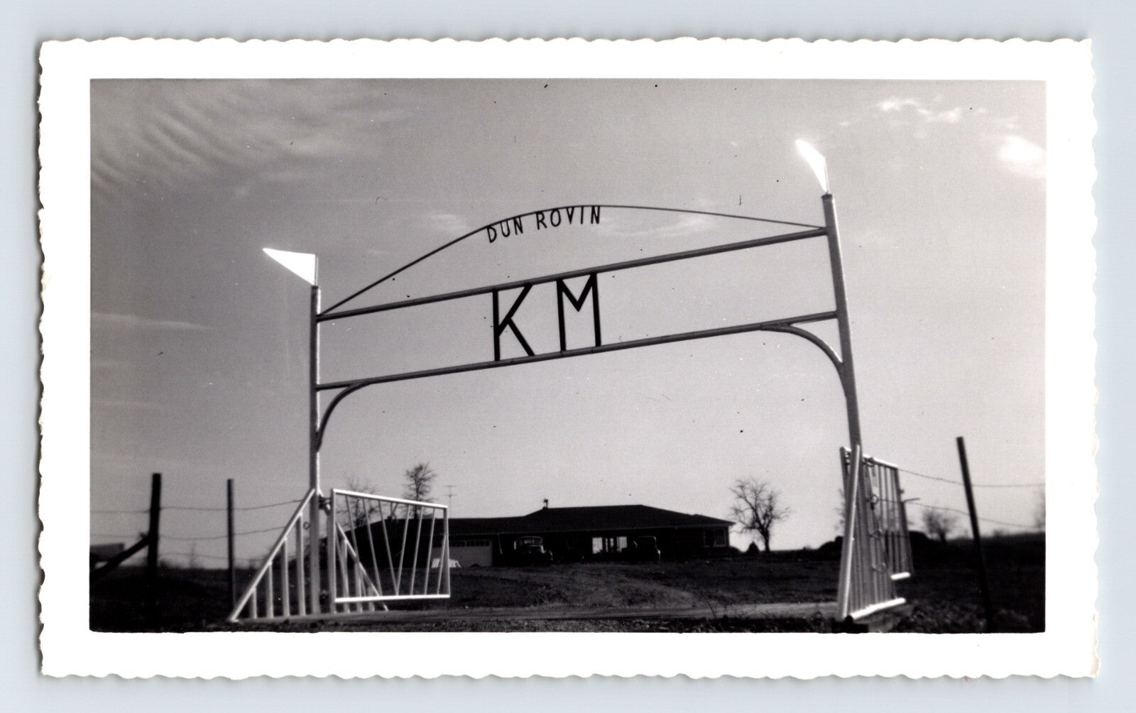 Kelly Miller Circus KM Ranch entrance gate Hugo Oklahoma 1950 vintage phot