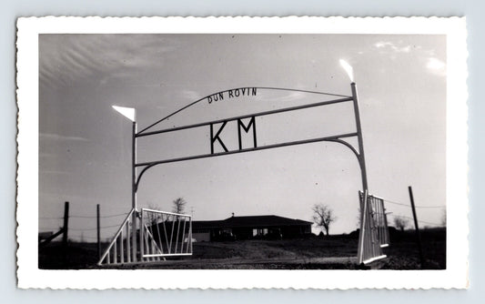 Kelly Miller Circus KM Ranch entrance gate Hugo Oklahoma 1950 vintage phot