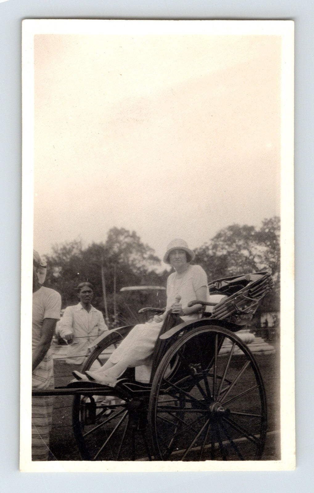 Colombo Ceylon Sri Lanka Lady Rickshaw 1926 Photo 4 x 2.5