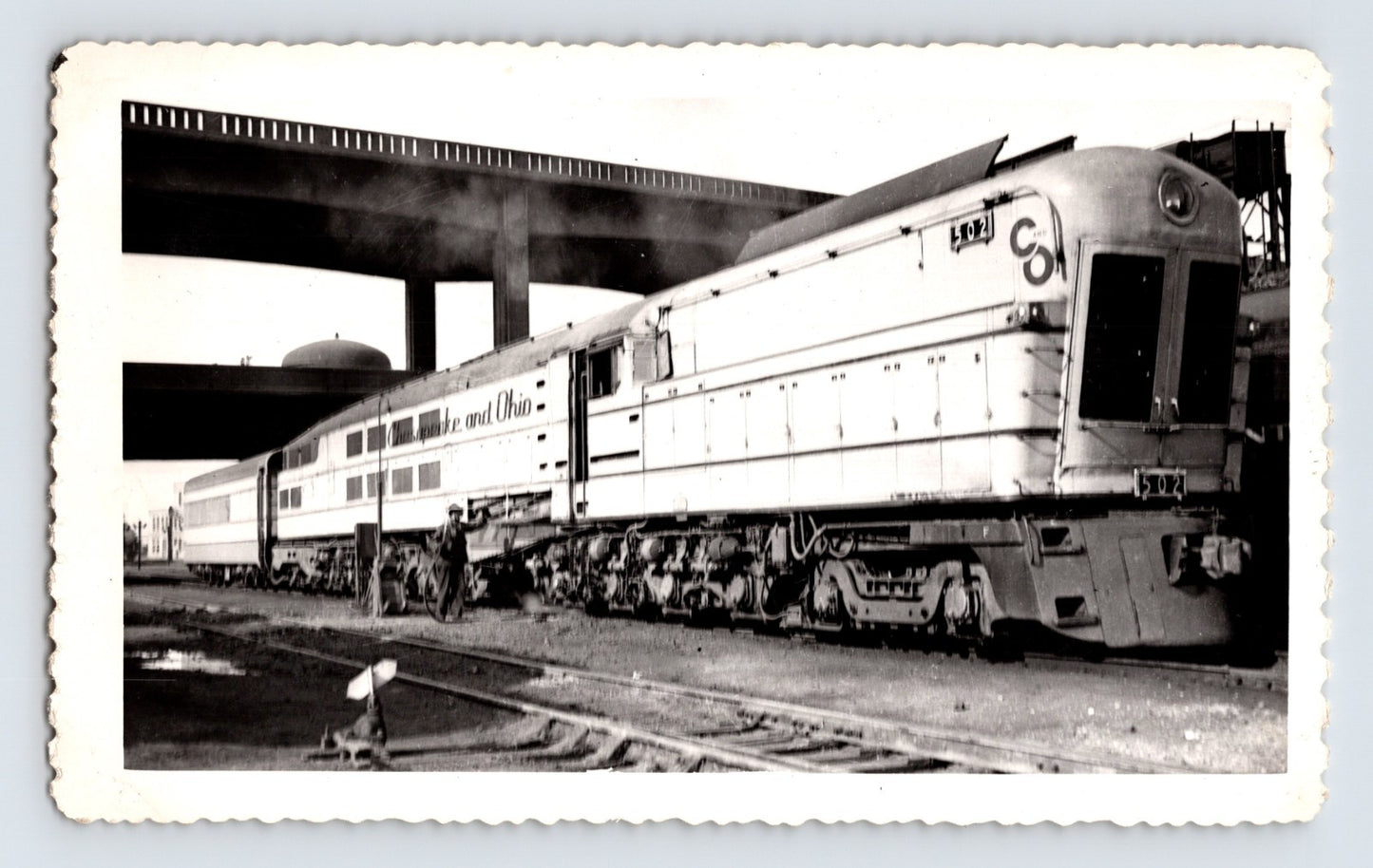 Chesapeake and Ohio Railroad 4-8-4-8 steam locomotive 1949 Cincinnati Ohio black and white train photo