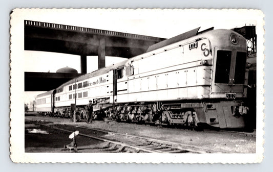 Chesapeake and Ohio Railroad 4-8-4-8 steam locomotive 1949 Cincinnati Ohio black and white train photo