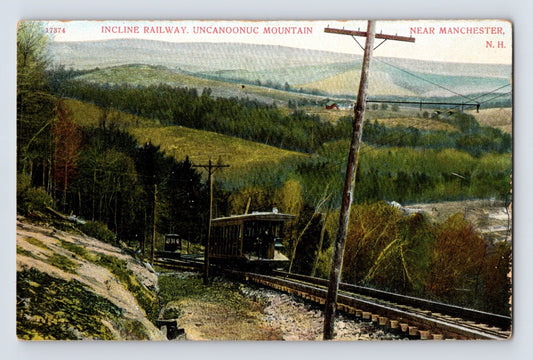 Manchester New Hampshire Incline Railway Uncanoonuc Mountain 1910s Postcard