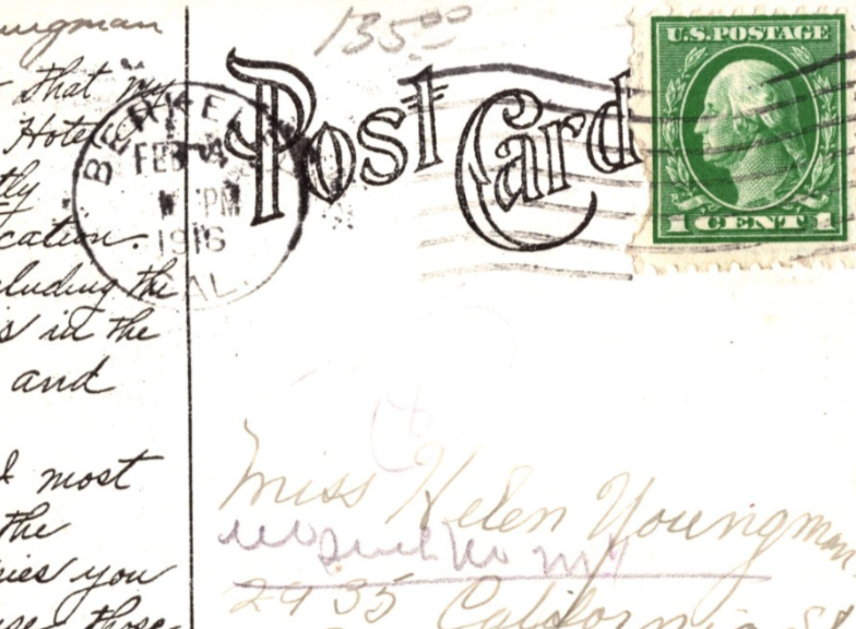 Berkeley California G.L. Schneider Optometry 2210 Shattuck 1916 Postcard RPPC
