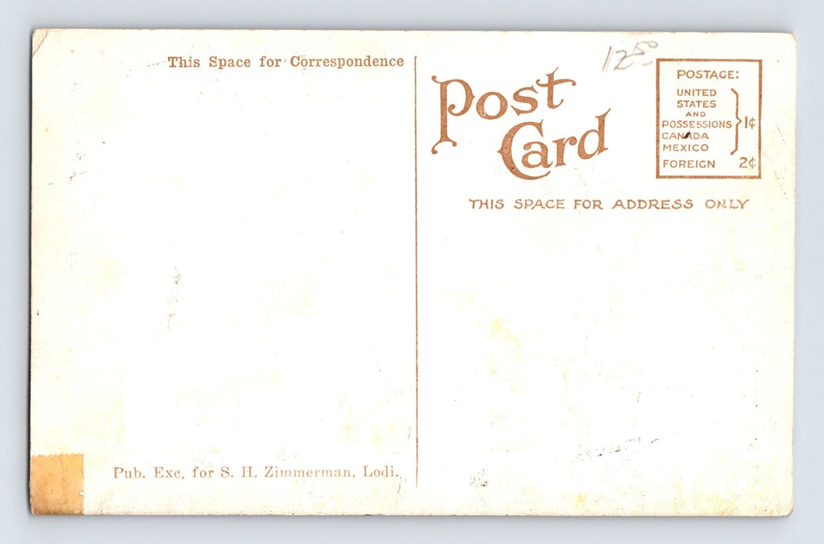Lodi California Mission Arch Bicycle 1910s Postcard Divided Back Unposted