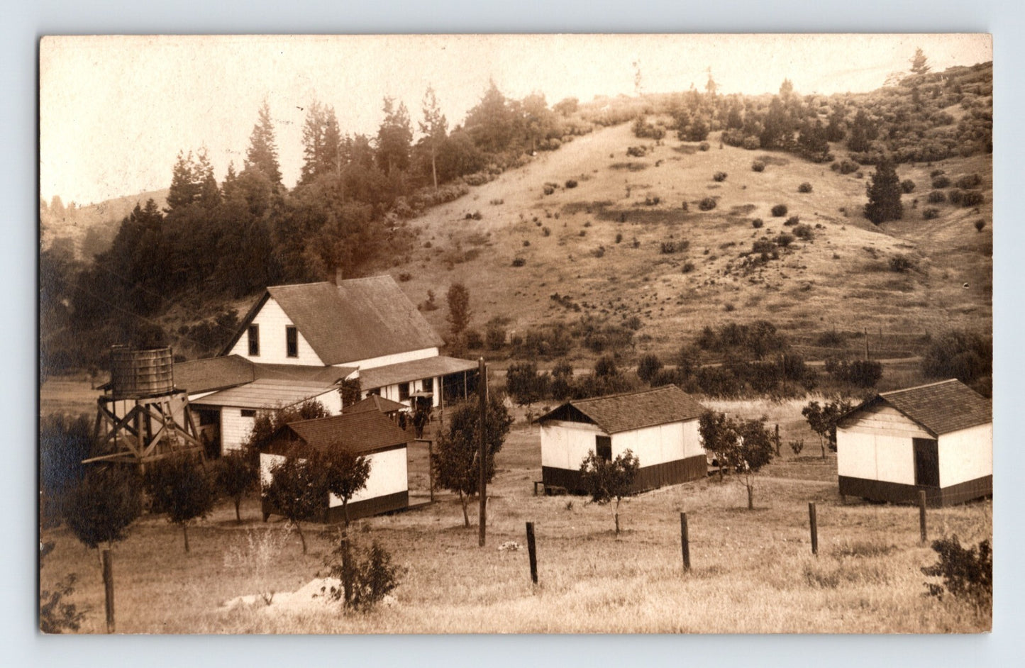 Applegate California Cabin Resort Camp 1908 RPPC Postcard Posted Dance Note