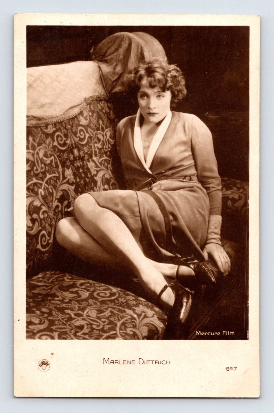 Marlene Dietrich portrait Mercure Film studio publicity photo postcard