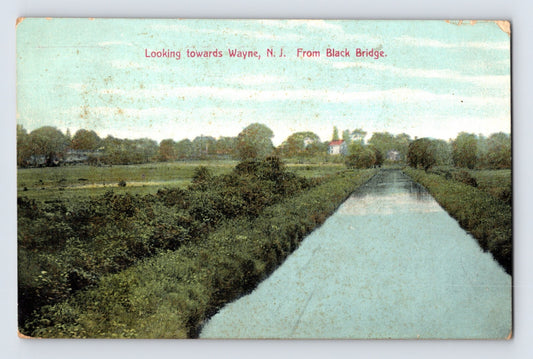 Wayne New Jersey Black Bridge 1917 Postcard Posted Divided Back Artino