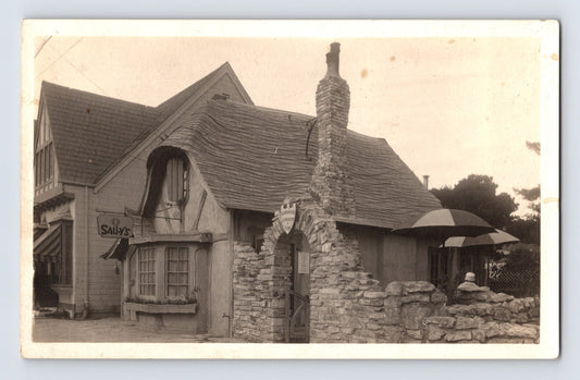 Carmel California Sallys Tuck Box Tea Room 1920s RPPC Postcard Unposted AZO